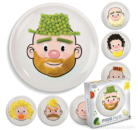 "food face" plate