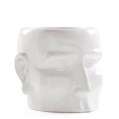 Face Shape 8h" Ceramic Drop Pot Planter