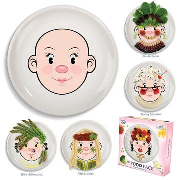 girl "food face" plate